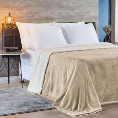 Cobertor Casal Queen Alaska Sherpa E Manta Microfibra 1 Peça - Casa Sc