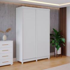 Guarda Roupa Solteiro 2 Portas 2 Gavetas Dalas Móveis Fazzio Branco
