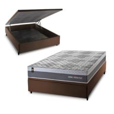 Conjunto Box Baú Sheffield Cinza 138x188x72 c/ Molas Ensacadas