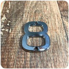 Número 8 Residencial Pequeno Para Apartamento Cromado - MetalCromo