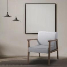 Poltrona Decorativa Madeira Maciça Jequitibá Assento com Persintas Elá