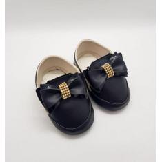 Tênis Calce Fácil com Laço Menina Ticos Baby - Tico'S Baby, Preto, 15