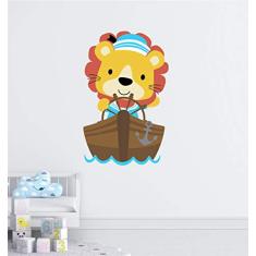 Adesivo De Parede Leãozinho Mar Infantil tamanho 50x75cm