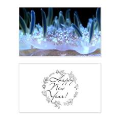 Cartão de felicitações Blue Jellyfish Science Nature New Year Festival Bless Message Present