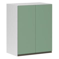 Armário Perola 60cm 2 Portas Luciane Branco Polar C/Verde