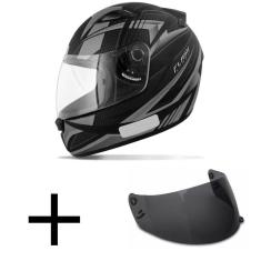 Capacete Ebf New Spark Flash Preto e Prats Fosco Mais Viseira Fumê