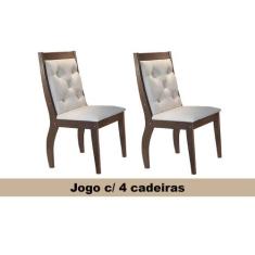 Cadeira Sala De Jantar Ágata Cf Kit 4 Un Café/Creme - Rufato