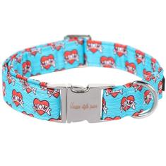 Unique Style Paws Coleira de cachorro para dia dos namorados coleira de amor coração para cachorro algodão fivela de metal coleiras de cachorro novas
