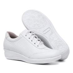 Sapato Tênis Ortopédico Feminino Mocassim Anti Stres Mocatênis Amarrar Confortável Leve-Feminino