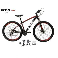 Bicicleta Aro 29 Ksw Xlt Kit 2x9 Sunrun Freio Disco K7 11/36 Pedivela 24/38d Garfo Trava - Preto/vermelho/branco Tam.21