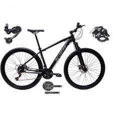 Bicicleta Aro 29 Ksw Xlt Shimano Deore E Altus 27v Freio Hidráulico Garfo Trava - Preto-prata Tam.17