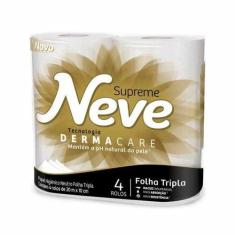 Papel Higiênico Neutro Folha Tripla Neve 4 Unidades