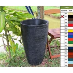Vaso Planta 65x40 Oval Moderno Polietileno - BGPLASTICOS, PRETO 002