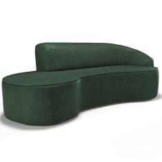 Sofá 5 Lugares Curvo Living Firenze Direito D02 Couríssimo Verde 300cm B-89 - Lyam