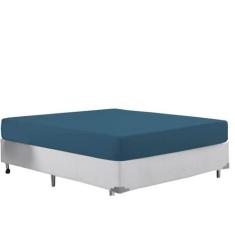Lençol Azul Avulso Micropercal 400 Fios Macio Casal Hotel - Beatriz En
