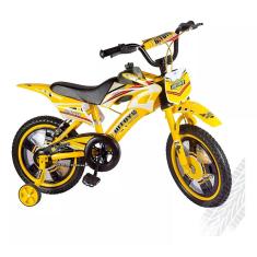 Bicicleta Moto Cross Infantil aro 16 Amarela Unitoys