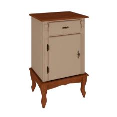 Mesa de Cabeceira de Madeira Antique com 1 Gaveta e 1 Porta - 1048 - M