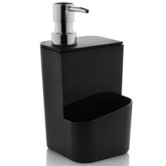 Dispenser Para Detergente Esponja 650ml Sabão Líquido - Ou, Preto
