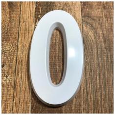 Número Residencial 0 Branco 3d 14cm De Altura - MetalCromo