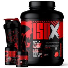 Kit Whey Protein ISO X 1800g + BCAA + Glutamina 100g + Coqueteleira-Unissex