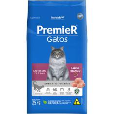 Ração Seca Premier Pet Ambientes Internos Frango 7 a 11 Anos para Gatos Castrados- 7,5 Kg