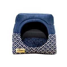 Luppet Toca E Cama 2 Em 1 Para Cachorro Ou Gato De Até 5Kg Com Almofada Marinho M