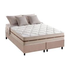 Cama Box Queen: Colchão Molas MasterPocket Ensacadas Anjos   Classic + Base CRC Suede Bege(158x198)