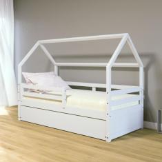 Bicama Casinha Solteiro Slim RB com Grade de Proteção Branco Housin