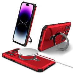 Capa magnética para iphone pro max plus anel suporte à prova de choque capa de telefone para iphone 11 12 13 14 pro max, vermelho, para iphone 13 pro
