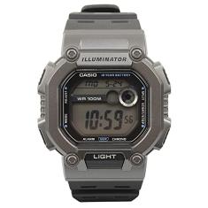 Casio Relógio digital masculino com pulseira de resina juvenil, preto, pulseira, Preto, alça