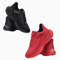 Kit 2 Tênis Masculino Esporte Cadarço Academia Corrida Dia a Dia-Masculino