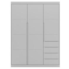 Guarda Roupa Infantil 3 Portas 4 Gavetas Lua P04 Cinza - Mpozenato, Ci