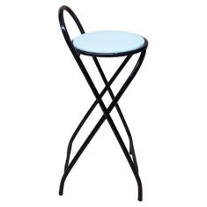 Banqueta Lara Alta Dobrável com 70 cm de Altura Estrutura Preto - Meta