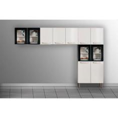 Cozinha Modulada Bertolini Evidence 3 Peças Branco/Preto