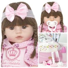Boneca Reborn Baby Princesa Corpo Silicone Pode Dar Banho - Cegonha Re