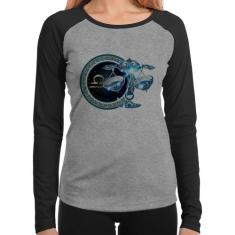 Baby Look Raglan Signo Libra Astrologia Manga Longa - Foca na Moda, Ci