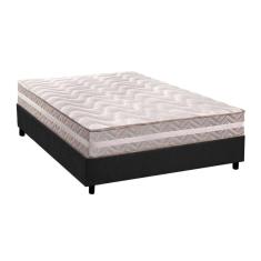 Cama Box Casal: Colchão Ortopédico Paropas D33/Ag65 Confort + Base Crc Suede Gray(138X188)