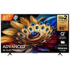 Smart TV QLED 85 Google TV Ultra HD 4K TCL C655 Comando de Voz HDR10 120Hz DLG HDMI 2.1 Bluetooth