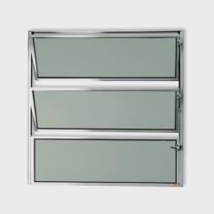 Janela Basculante de Alumínio 60x40cm com Vidro Boreal Anodizado Master Brimak