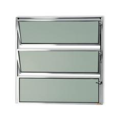 Janela Basculante De Alumínio 60x40cm Com Vidro Boreal Anodizado Master Brimak Brilhante
