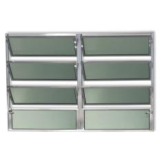 Janela Basculante De Alumínio 80x120cm 2 Seções Com Vidro Boreal Plus Brimak Brilhante