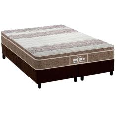 Cama Box Queen: Colchão Espuma Probel D33-ep Guarda Costas Próintense PlusBase Suede Brown(158x198)