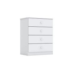 Cômoda De Quarto Labirinto C/ 4 Gavetas Branco - Henn