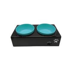 Comedouro duplo para cães e gatos em acrílico com potes - Fábrica de U