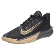 Nike Tênis de basquete masculino Precision 7, Parachute preto metálico dourado, 42 BR
