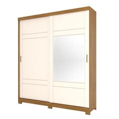 Guarda Roupa Casal Turin 2 Portas de Correr 3 Gavetas MDP-MDF Nature Off White Henn