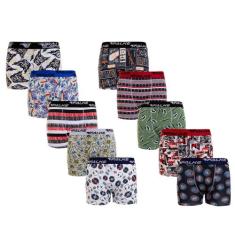 Cueca Box Estampadas Falke Microfibra Kit Com 12 Masculino Sortidas