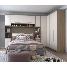 Guarda Roupa Dormitório Modulado Master Casal Queen 1,58 m Canto - Avelã Rústico e Areia - Luciane M19