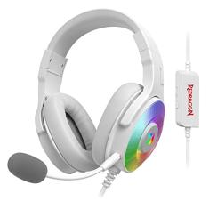 Headset Gamer Redragon Pandora Rgb Branco USB Surround 7.1