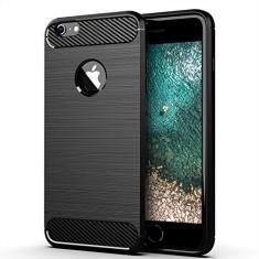 Capa para Apple iPhone 6 Plus, capa de material de fibra de carbono, suave antiderrapante, macia, anti-impressões digitais, capa totalmente protetora para Apple iPhone 6 Plus